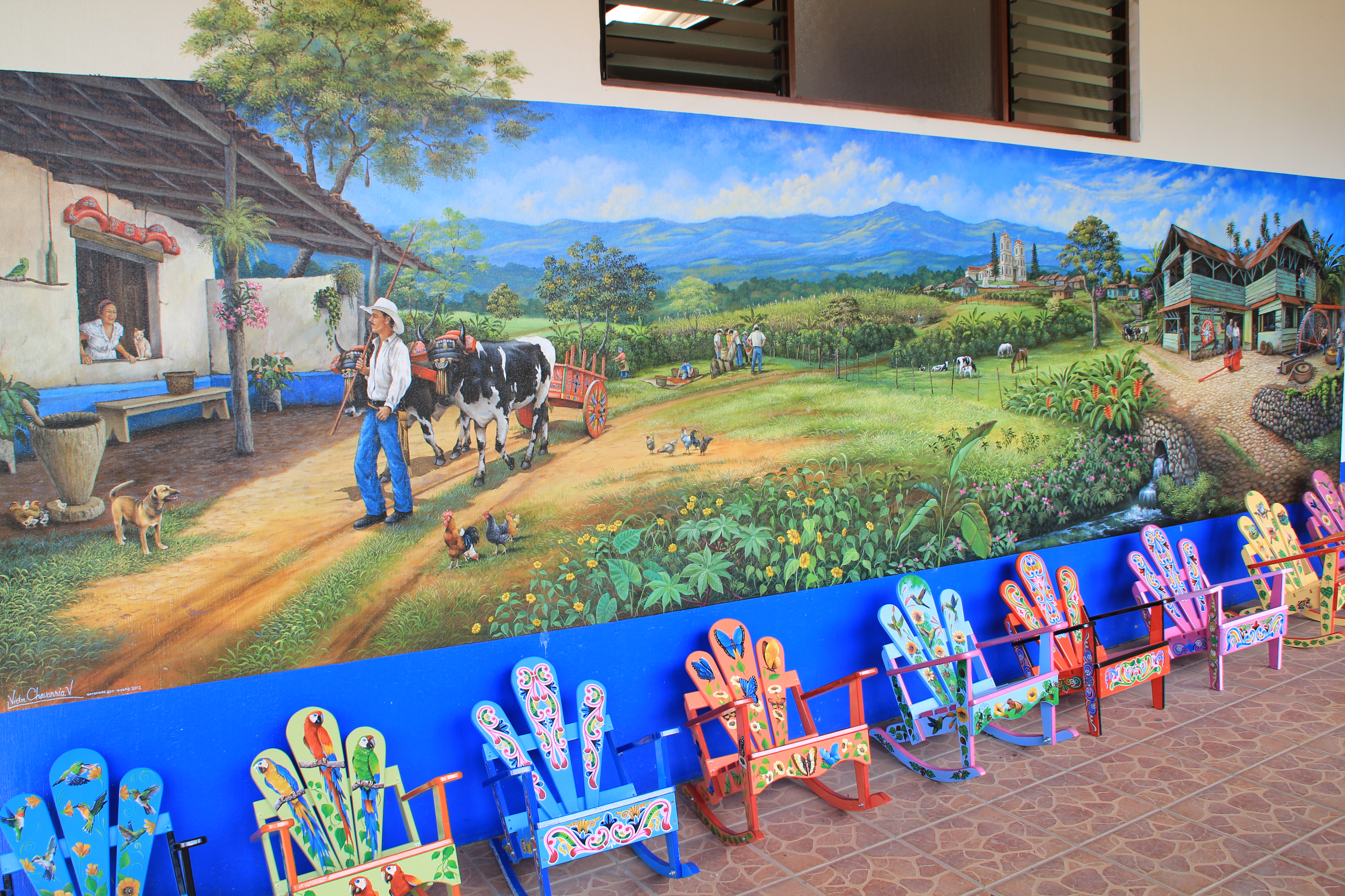 Sarchí Costa Rica Mural Sarchí Costa Rica Early Years Mural on wall