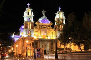 Otavalo Church at night