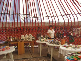 Inside yurt burana tower