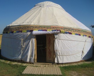 Yurt set as gift shop burana tower