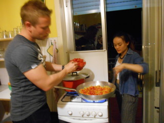 Italian Cooking Students at Gianni House