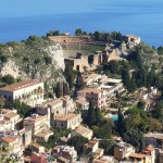 View of Greek Theater in Taormina from Castelmola