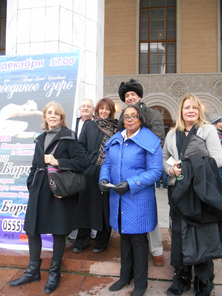 In front of the kyrgyz Opera and Ballet Theatre in Bishkek