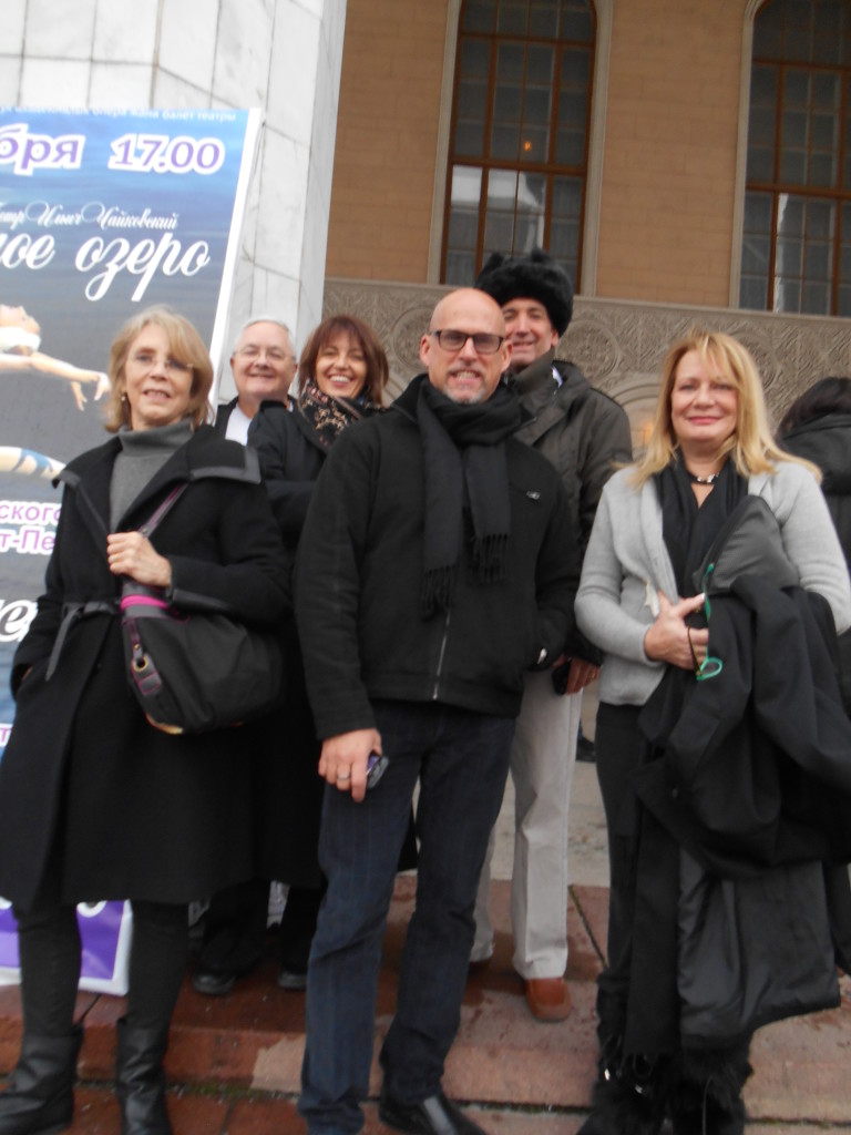 In front of the Kyrgyz Opera and Ballet Theatre in Bishkek