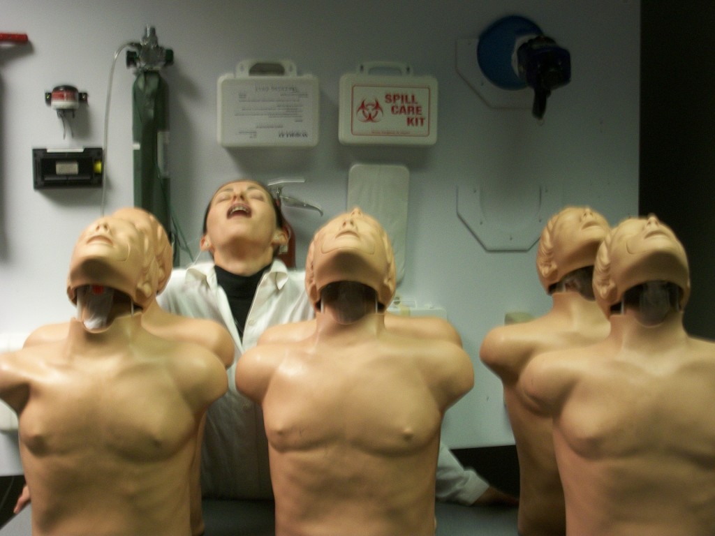 In the training facility at World Airways