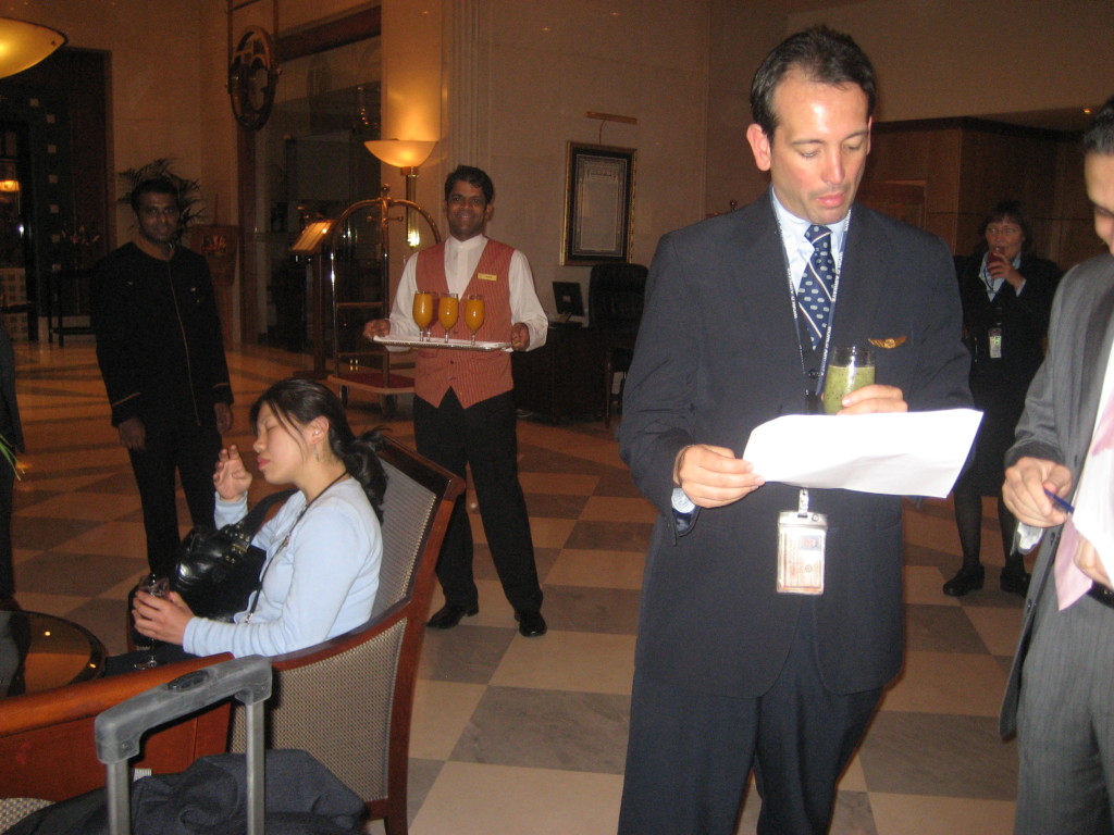 Tired but nicely welcomed in the Kuwait hotel