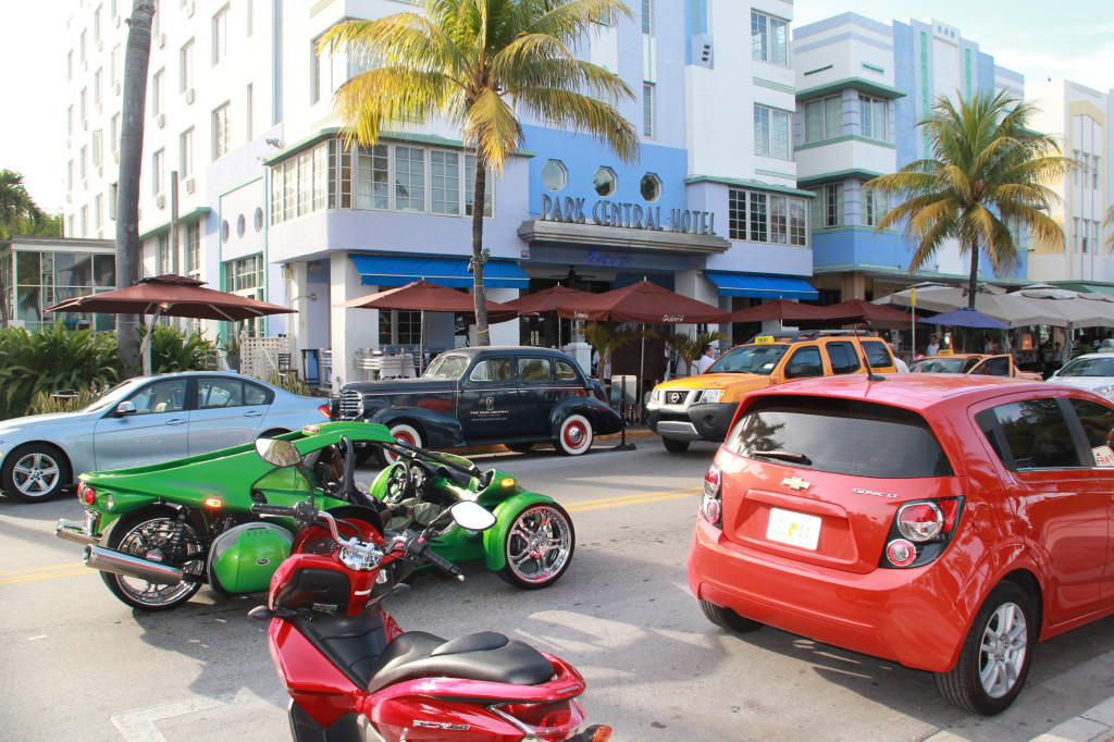 Past. present and future on Ocean Drive, South Miami Beach
