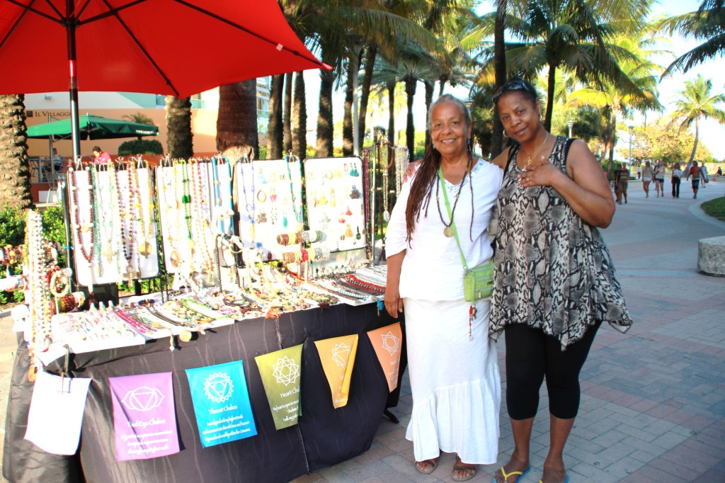 On Ocean Drive, South Miami Beach- Yvonne and new friend
