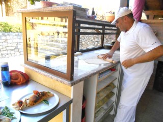 Our pizza chef at Agriturismo L'Arca