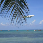 Final descent over beach in Jamaica