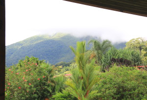 View of Volcan Arenal from volcano lodge restaurant