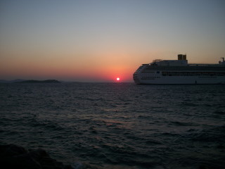 Cruising a Mykonos Sunset