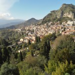 View from the Greek theatre taormina