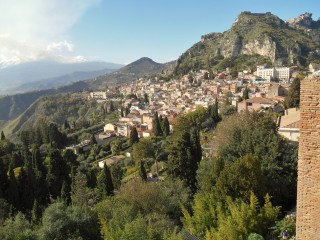 View from the Greek theatre taormina