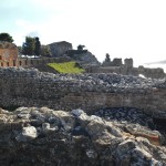Greek theatre taormina under Etna ash