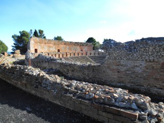 Greek theatre taormina under Etna ash